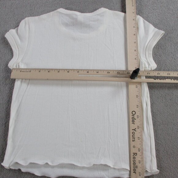 SKIMS Drop Needle Baby Tee Womens XS Marble T Shirt Pointelle Short Sleeve NEW - Picture 4 of 7